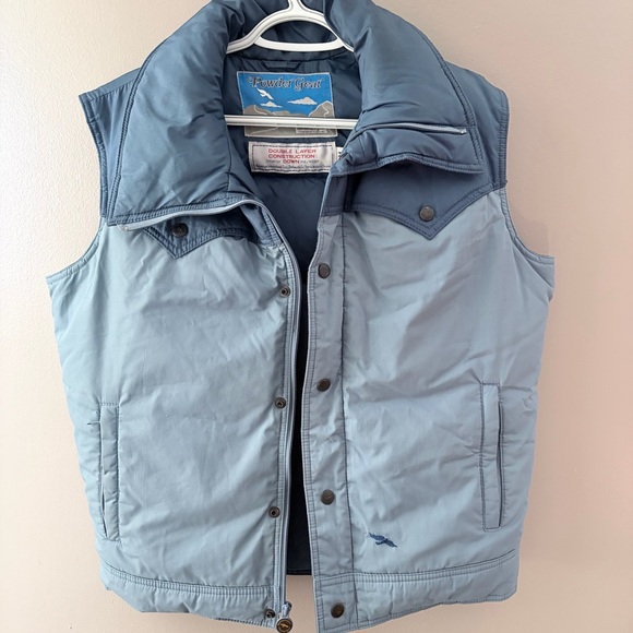 VINTAGE Powder Gear Western Yoke Down Puffer Vest Blue - Picture 4 of 8
